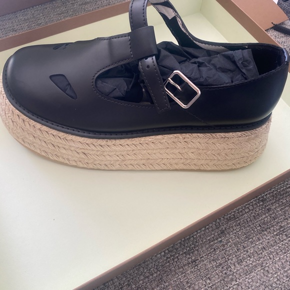 NWT AUTHENTIC Burberry Black Claredale Open-toe Jute Sandals - Picture 9 of 13